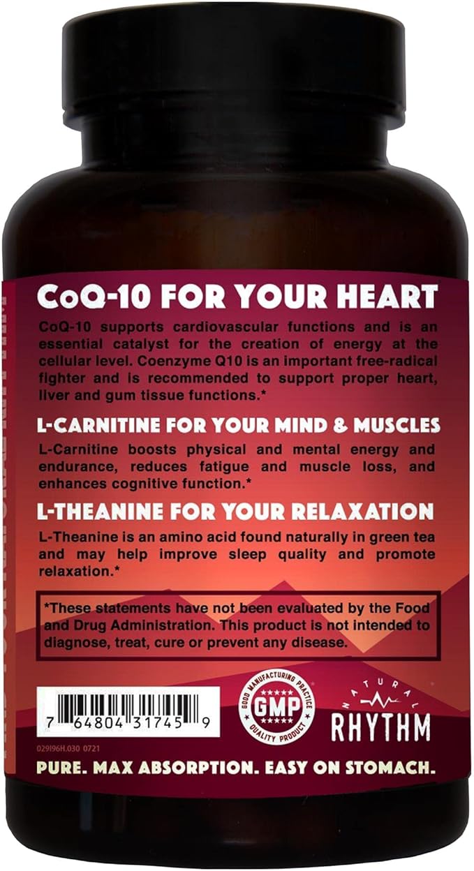 Natural Rhythm Magnesium Taurate 120 Capsules + CoQ10-ZEN 30 Capsules Bundle