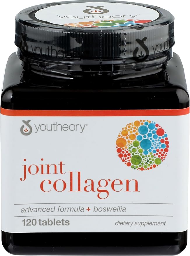 Youtheory Joint Collagen Advanced - Contains Undenatured Type II Collagen &amp Herbal Ingredients - Contains Bovine Source - Shellfish Free - 120 Tablets (60-Day Supply)