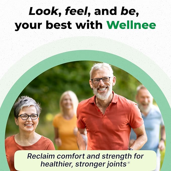 Wellnee Joint Support Supplement - Glucosamine Chondroitin MSM Boswellia &amp Turmeric - Relieves Joint Discomfort &amp Supports Flexibility - Wellknee Joint Support - 90 Capsules 30 Servings