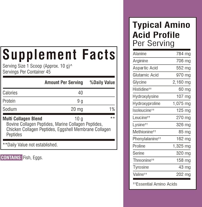 Multi Collagen Peptides Powder 16oz &amp Bovine Collagen Peptides Powder 8oz