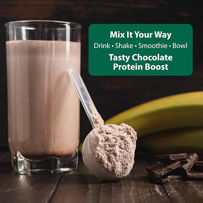 MacroLife Naturals MacroMeal Chocolate Vegan Protein Powder 25g + Superfood Greens 3 Billion Probiotics &amp Fiber for Lasting Energy - Plant Based Shake &amp Smoothie Mix Non-GMO Gluten-Free - 15