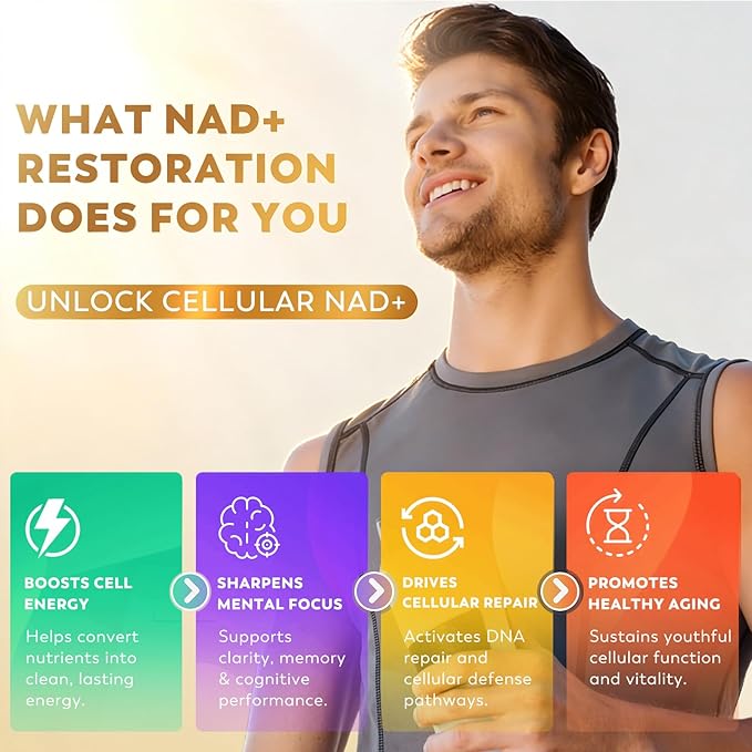 NAD+ Liquid Supplement 1500mg - NAD Nicotinamide Riboside &amp Resveratrol with PQQ CoQ10 NAD Plus Help Support Absorption - Boosts Cellular Energy Overall Vitality for Women &amp Men (30 Packets)