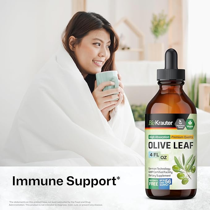 BIO KRAUTER Lemon Balm Tincture 4 Fl. Oz. &amp Olive Leaf Tincture 4 Fl. Oz.