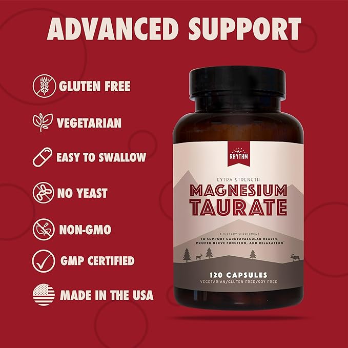 Natural Rhythm Magnesium Taurate 120 Capsules + CoQ10-ZEN 30 Capsules Bundle