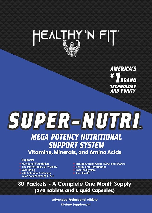 Healthy 'N Fit Super-Nutri Pack (30 Packets) - Mega Potency Multi-Vitamin Pak with Aminos Minerals and More