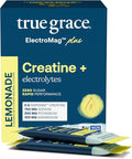 True Grace ElectroMag + Creatine Monohydrate - 16 Stick Packs - Lemonade - Electrolyte Powder for Rapid Performance - Sodium Potassium Magnesium Chloride - Zero Sugar - Non-GMO - 16 Servings