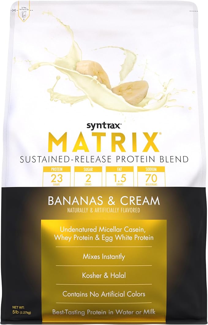 Syntrax Nutrition Matrix - Sustained-Release Protein Blend Bananas &amp Cream 5 lbs.