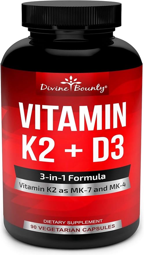 Divine Bounty Vitamin K2 with D3 &amp Men's Multivitamin Bundle