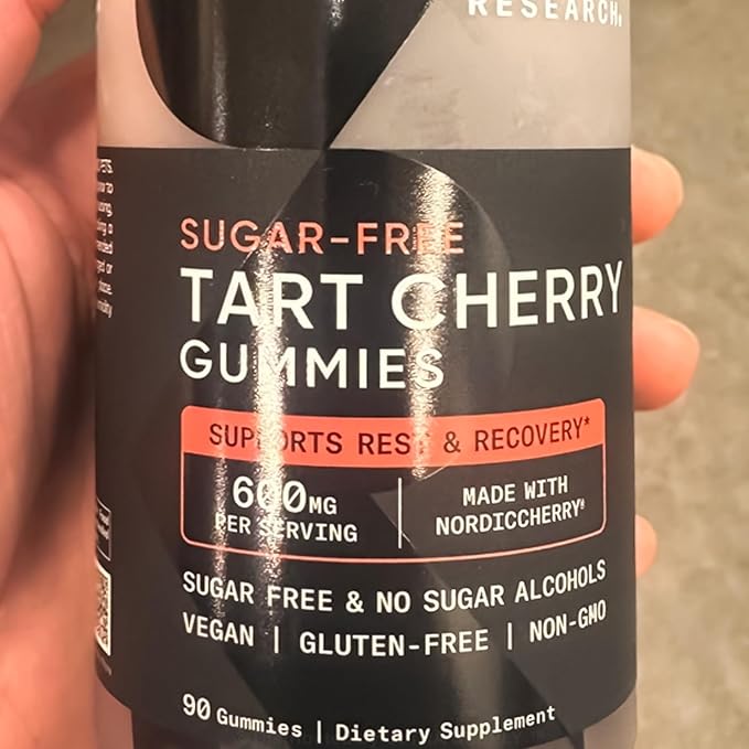Sports_Researchs Sugar-Free Tart Cherry Gummies (90 Count.) - Supports Rest &amp Recovery Vegan Gluten-Free Non-GMO 600mg Nordic Cherry Extract