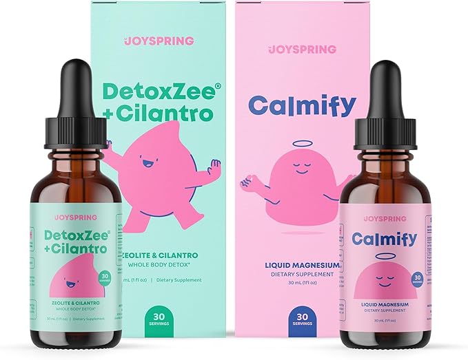 JoySpring DetoxZee Cilantro and Magnesium Citrate &amp Glycinate Liquid Drops for Kids