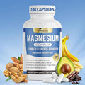 1000mg Magnesium Complex Capsules 8-in-1 Magnesium Glycinate Citrate Malate Taurate Oxide Carbonate Aspartate Orotate - 240 Capsules