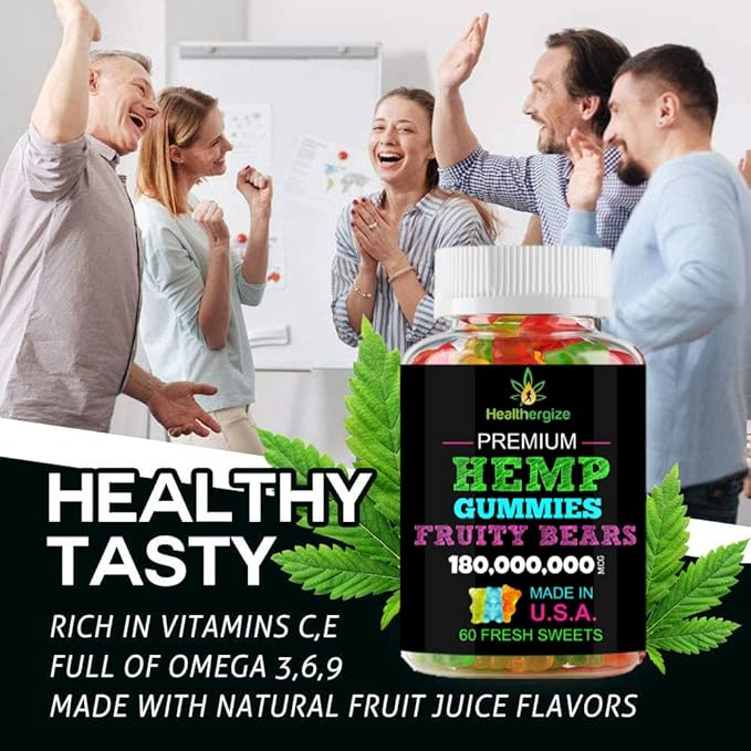 3PACK Hemp Gummies for Sleep-Fresh Fruity Gummy Bears-for Calm and Peace-Natural Hemp Edibles Party Candy-Made in USA