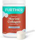Further Food Chocolate Marine Collagen Peptides Powder with Reishi Mushroom Wild-Caught Sustainably Sourced Fish Hydrolyzed Type 1 2 &amp 3 7.41 Oz