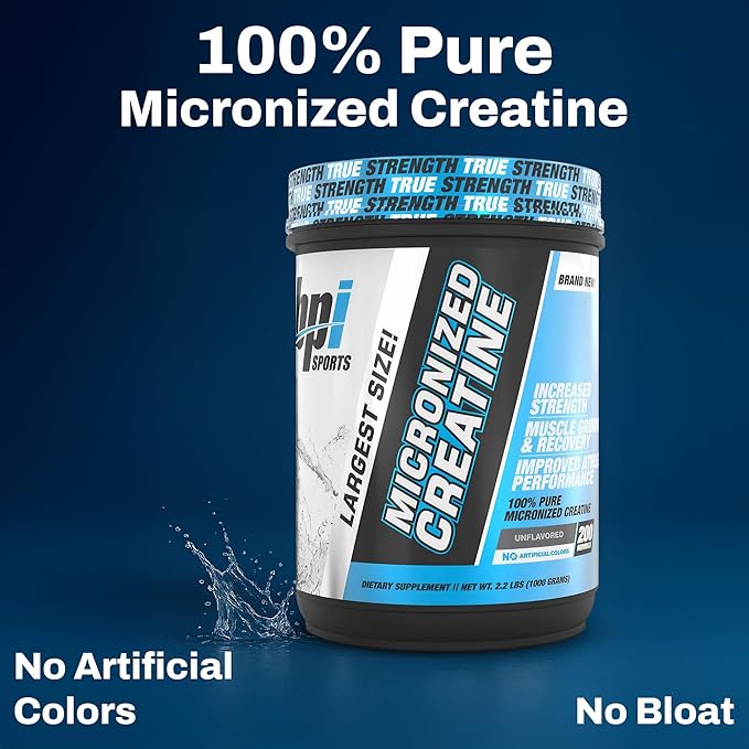 BPI Sports Micronized Creatine – Boost Strength Reduce Fatigue – Lean Muscle Support with Creatine Monohydrate – Unflavored Powder for Recovery Endurance and Performance (200 Servings)