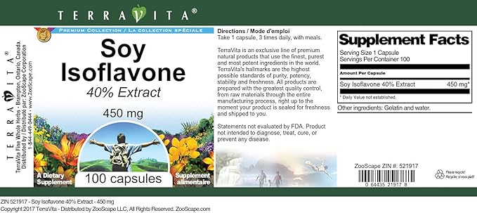 Soy Isoflavone 40% - 450 mg (100 Capsules ZIN: 521917) - 3 Pack