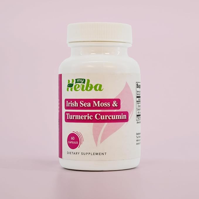 Organic Irish Sea Moss &amp Turmeric Curcumin Supplement Vegan Formula with Turmeric Extract (Curcuminoids 95%) Joint Mobility Support Gut Health &amp Daily Wellness for Active Adults 60 Capsul