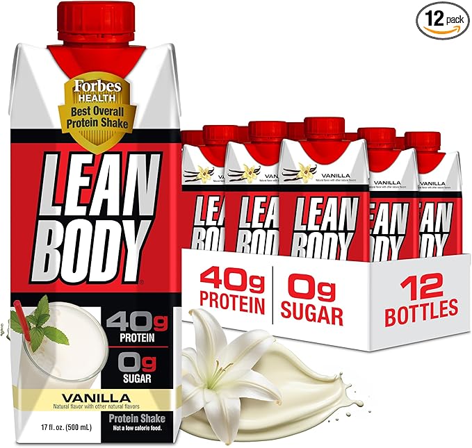 Labrada Lean Body Ready-to-Drink Vanilla Protein Shake40g ProteinWhey Blend0 SugarGluten Free22 Vitamins &amp Minerals17 Fl Oz (Pack of 12) LABRADA