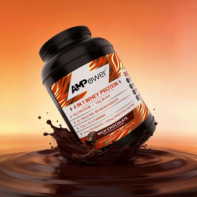 Rich Chocolate Whey Protein Powder | Scientifically-Designed Optimum Muscle Stack Gut Brain Immune | Protein BCAA Creatine L-Glutamine Probiotics Digestive Enzymes | 40.8oz