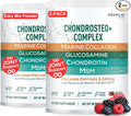 Granions Glucosamine Chondroitin MSM Complex Powder – Joint Supplements for Men and Women - Chondrosteo Hydrolyzed Marine Collagen Peptides Pack of 2 – Wild Berry Flavor 19.8oz