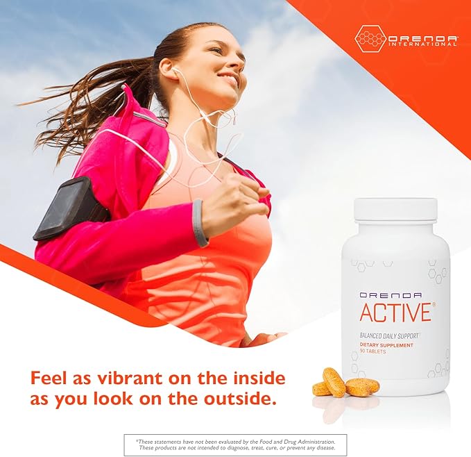 Orenda Active® - Infused with Prickly Pear Asparagus Extracts and a Potent Blend of Essential Nutrients Energy Boost Immune Support and Glowing Skin. Proteins Vitamin E CoQ10 90 Capsules