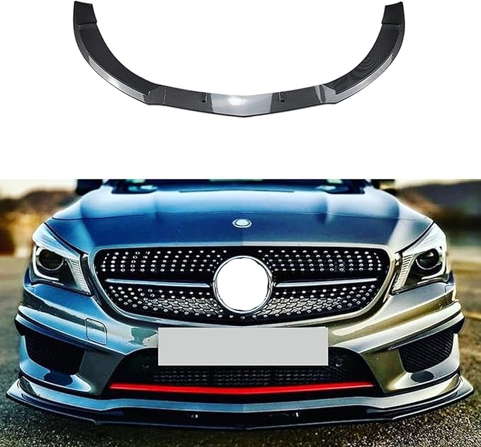 Auto Front SplittersCar Front Bumper LipCar Front Bumper SpoilerCompatible with CLA Class C117 CLA200 260 CLA45 AMG 2013-2015Carbon Fiber Pattern