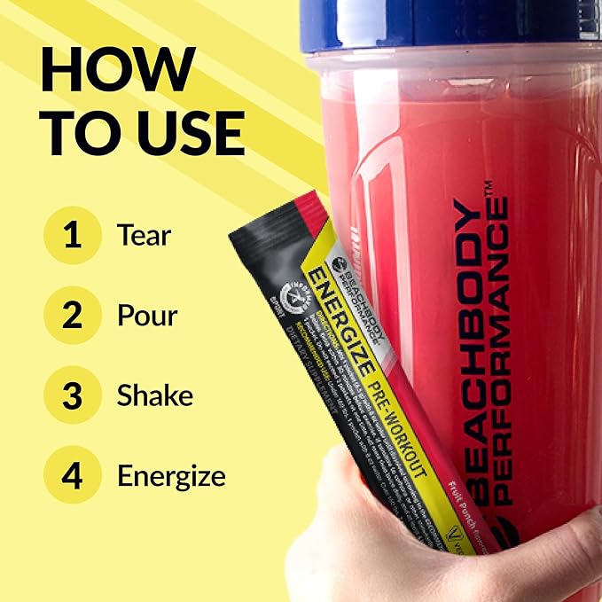 BODi Energize Pre Workout Powder - Beta-Alanine Quercetin &amp Low-Dose Caffeine Formula for Enhanced Energy &amp Focus Increase Energy &amp Endurance Supplement Fruit Punch 20 Sticks
