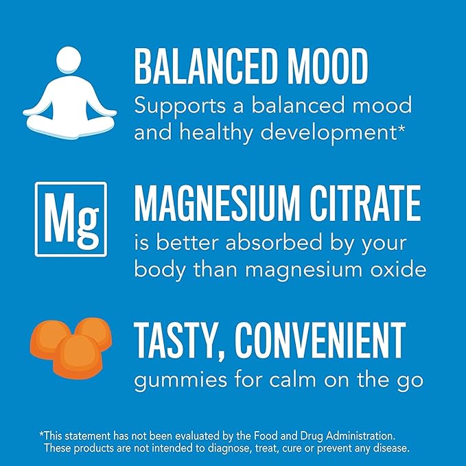 Natural Vitality Calm Magnesium Citrate Kids Supplement Stress Relief Gummies Supports a Healthy Response to Stress Gluten Free Vegan - Sweet Citrus (120 Gummies) &amp Nighttime Berry (120 Gummi