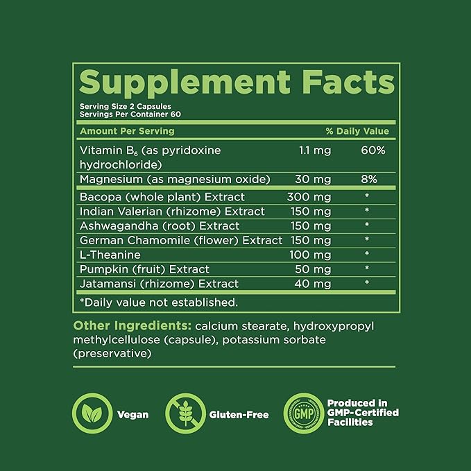 KAPIVA MEN Sleep Support Supplement with Bacopa Valerian Ashwagandha and Other Herbs and Vitamins Supports Healthy Sleep Patterns 60 Day Supply 120 Capsules