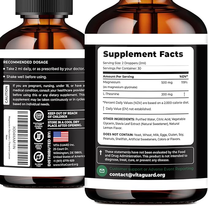 L-Theanine Magnesium Glycinate Chamomile Liquid Supplement