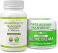 Nerve Support Formulawith B Vitamins &amp Alpha Lipoic Acid &amp Miracle Nerve Cream for Neuropathy - Maximum Strength Turmeric &amp Arnica Blend for Comprehensive Neuropathy Support (Combo Pack)