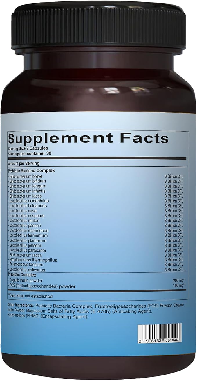 Pure Nutrition Good Gut Men's Probiotics 60 Billion CFU 20 Strains | 60 Caps | Probiotics for Men with Organic Prebiotic Blend | Once Daily | Non GMO | Gluten Free
