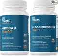 Dr. Tobias Omega 3 Fish Oil &amp Blood Pressure Support Supplements for Heart Brain Immune Circulatory Health with Vitamin C B6 B12 Niacin Folate &amp Herbs