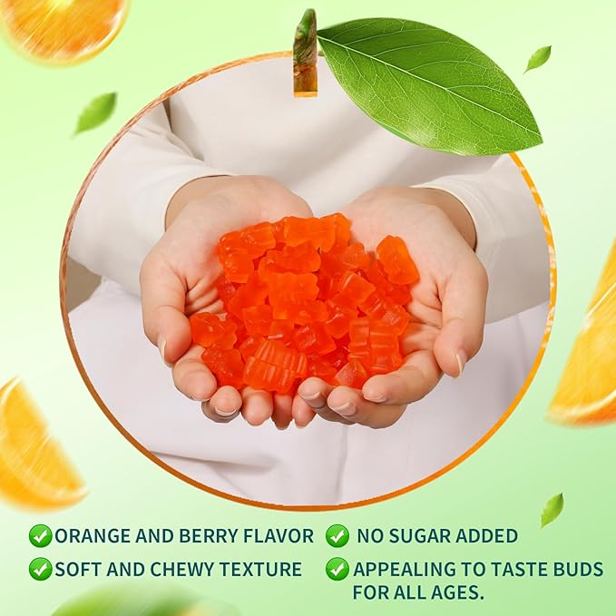 Calcium Magnesium Zinc Gummies with Vitamin D3 &amp K2 - High Potency Enhanced Absorption -120 Orange Gummies Flavored