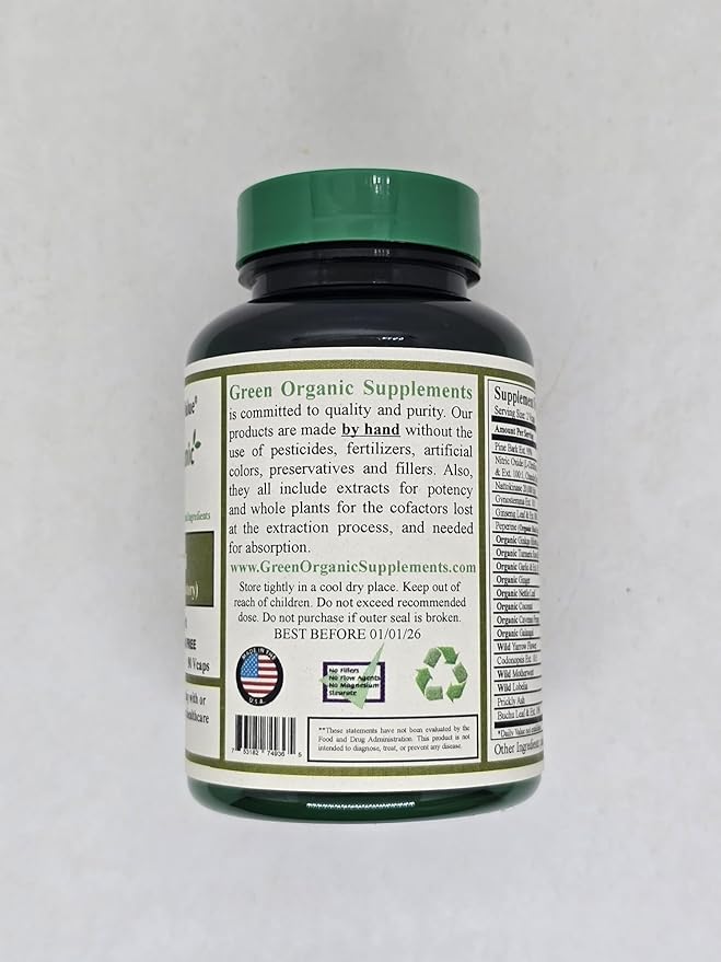 Green Organic Supplements Purified Triple Strength Omega 3 Fish Oil