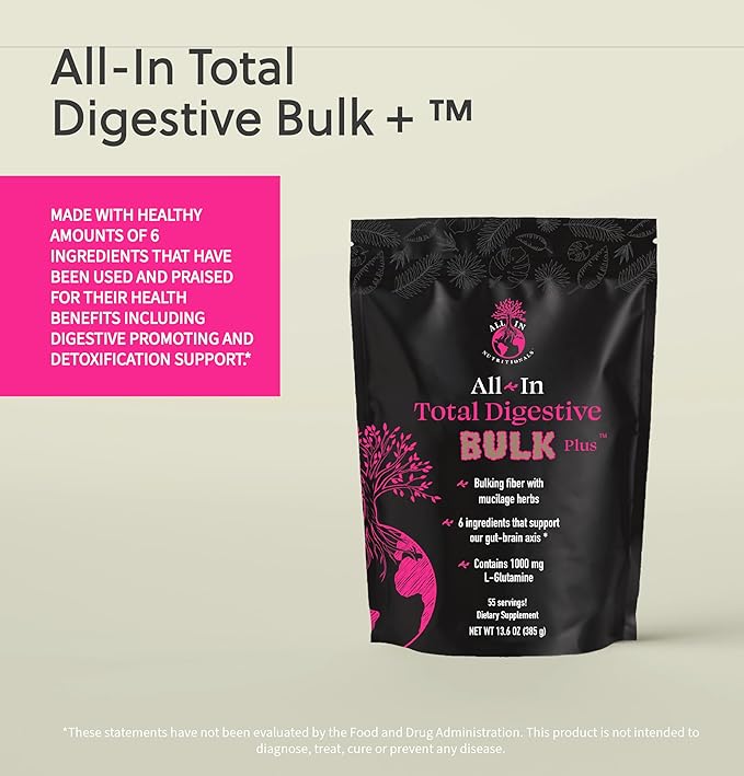 All In Nutritionals Total Digestive Bulk Powder-55 Servings Per Pouch! A Unique and Beneficial Digestive Support Formula.