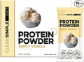 Clean Simple Eats Whey Protein Powder Simply Vanilla Flavor Naturally Sweetened 100% Grass Fed Protein Powder with Digestive Enzymes &amp No Artificial Ingredients Gluten Free 10 Stick Packs