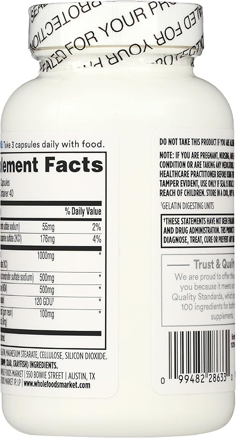 365 by Whole Foods Market Glucosamine Chondroitin and MMS 120 Capsules