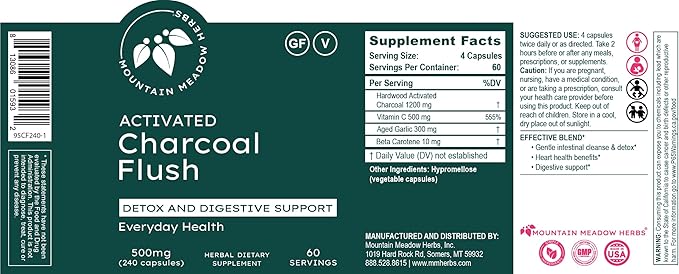 Mountain Meadow Herbs Herbal Digestive Cleanse Kit – Bitters Tincture &amp Charcoal Binder for Gas Bloating Gut Health &amp Internal Balance