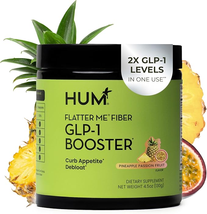 Flatter Me Fiber GLP-1 Booster – Fiber Supplement for Women &amp Men Prebiotics &amp Enzymes for Weight Support Reduce Bloating Double GLP-1 Levels Digestive &amp Gut Health (10 Servings)