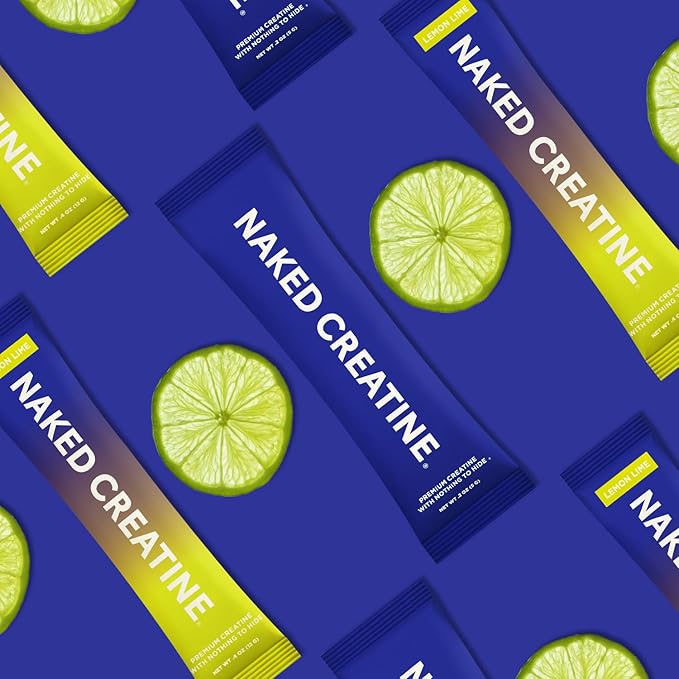 NAKED Pure Micronized Lemon Lime Creatine Monohydrate Stick Packs Vegan Non-GMO Gluten Free Soy Free. Aid Strength Gains No Additives - 30 Stick Packs