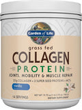 Garden of Life Grass Fed Collagen Protein Powder - Vanilla 14 Servings Powder for Joints Mobility Muscle Repair Collagen Peptides + Super Seeds + Coconut MCTs Keto Supplement
