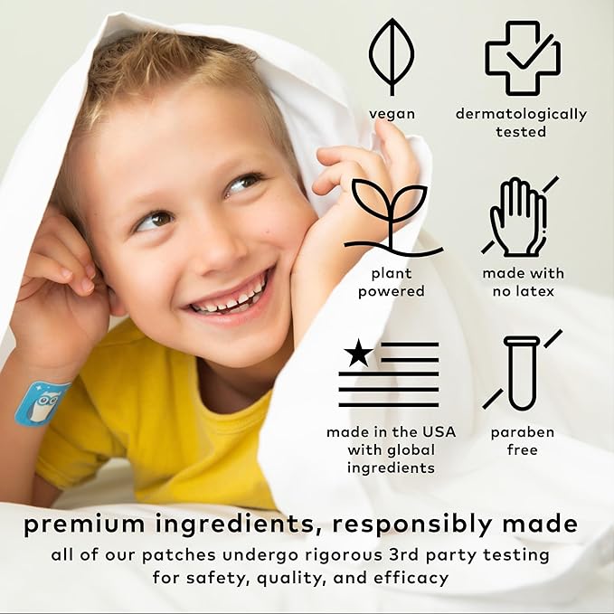 The Good Patch Nite Owl Patch Natural Sleep Patch Support for Kid Bedtime with Tart Cherry Chamomile and Skullcap Plant Powered Sustained Release (12 Total Patches)
