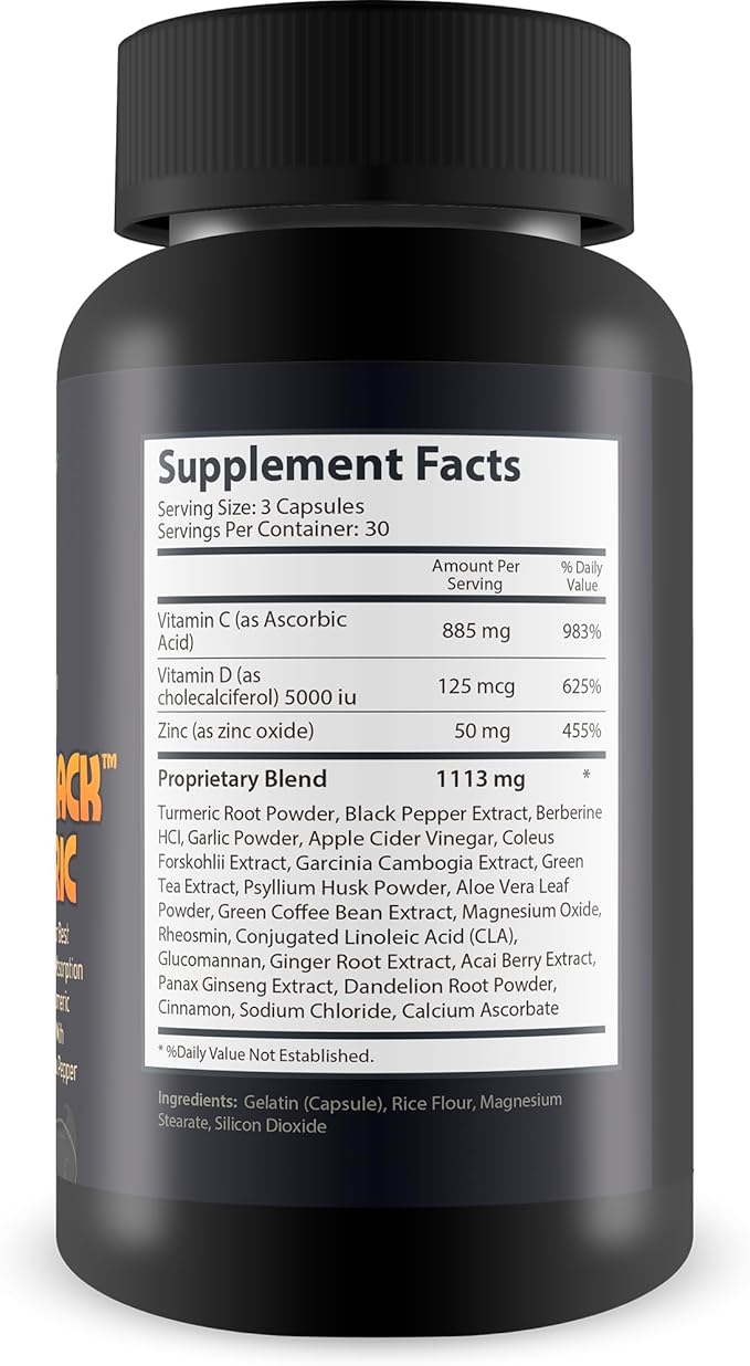 Ghost Pepper Hack Turmeric - Our Best Gold Turmeric Curcumin with Black Pepper Supplement - Super High Absorption Turmiric Capsules - Curcumin Turmeric Black Pepper Supplement with Vitamin C &amp Gin