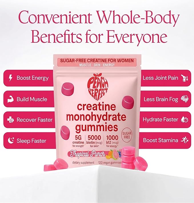 Peach Perfect Creatine Blend for Women – Micronized Creatine Monohydrate with BCAA &amp Collagen for Glute Strength Support