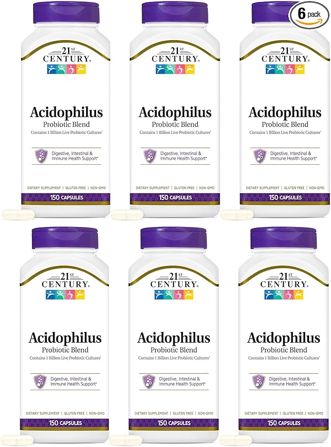 21st Century Acidophilus Probiotic Blend Capsules - 150 ct Pack of 6