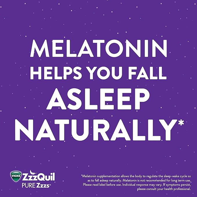 ZzzQuil Pure Zzzs Melatonin Sleep Aid Gummies with Lavender Valerian Root and Chamomile Natural Wildberry Vanilla Flavor Non-Habit Forming Drug-Free 24 Gummies (Pack of 4)