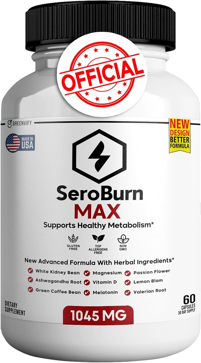 SeroBurn Max Powerful Formula Anabolic Recovery Vitamin D Natural Sleep Aid with Magnesium Ashwaganda - 60 Capsules (1)