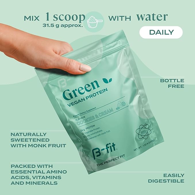 Vegan Protein + Marine Magnesium - Pea Protein Powder 600g - Plant Based Protein Shake - Marine Magnesium - 90 Capsules 3-Month Supply - High Bioavailability