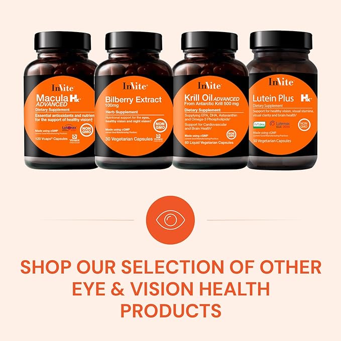 Invite Health Macula Hx Advanced® - Provides Carotenoids Vitamins Minerals and Berry Extracts to Support Overall Vision Health - 120 Vegetarian Capsules