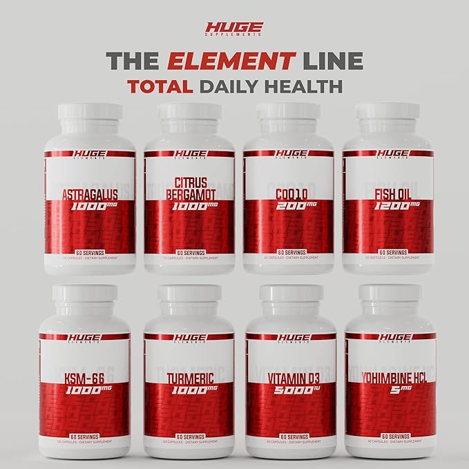 Huge Supplements Turmeric 1000mg of Pure Turmeric Root Extract per Serving 95% Curcuminoids Antioxidant Supplement Non-GMO Gluten-Free - 120 Capsules